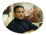 Nirvana Art Gallery's owner (B. R. Shrestha)